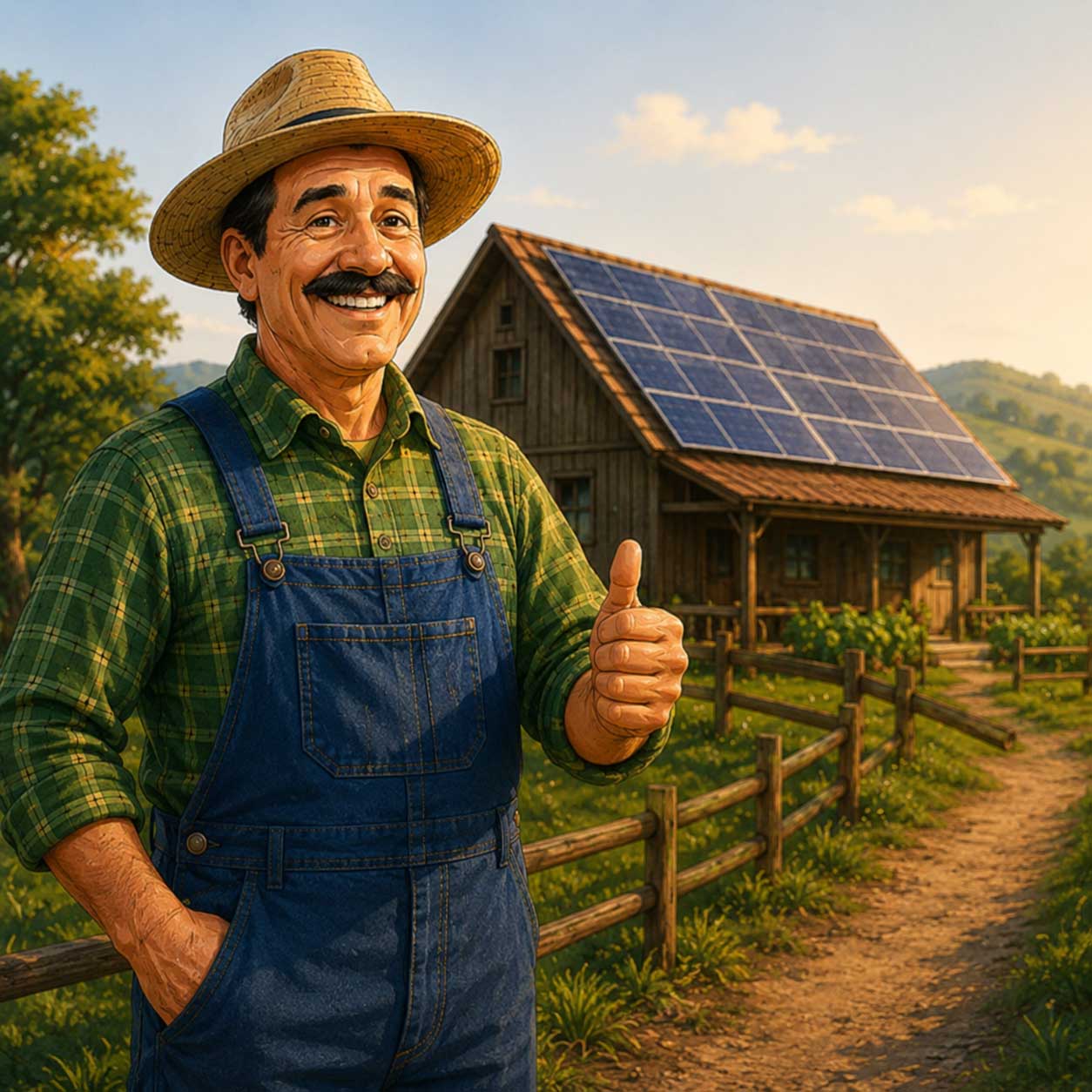 Seu Antônio, produtor rural com geração de energia
